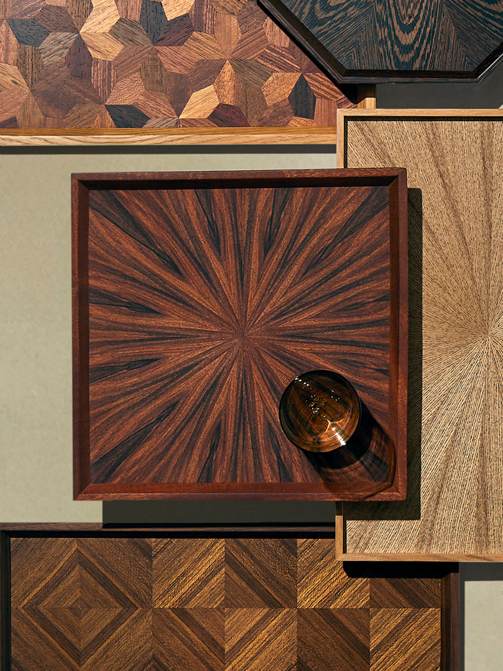 Mori Kougei - Poke Morado Wood Square Tray (10.5in/26.5cm) - Brown - ABASK