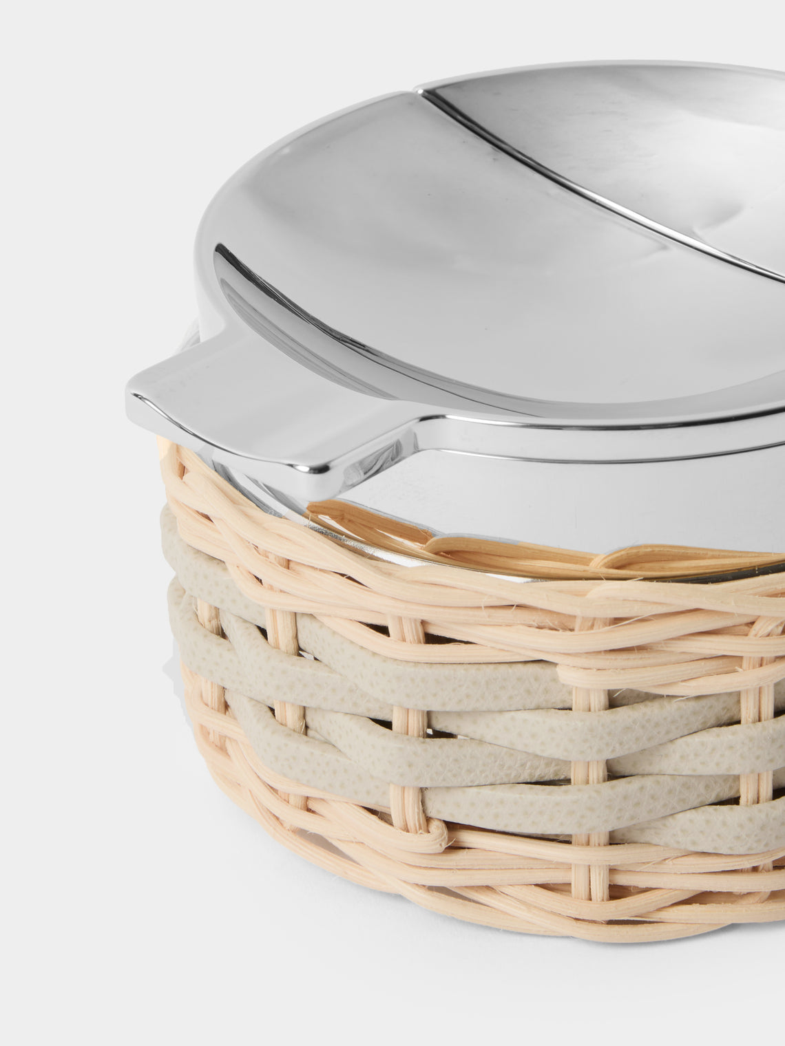 Pigment France - Toledo Leather and Rattan Ashtray - Cream - ABASK