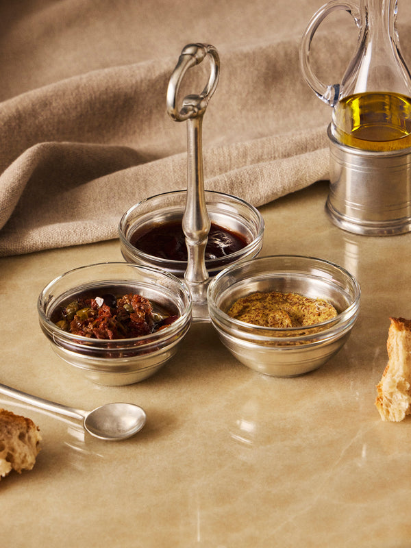 Cosi Tabellini - Osteria Pewter Condiment Holder - Silver - ABASK