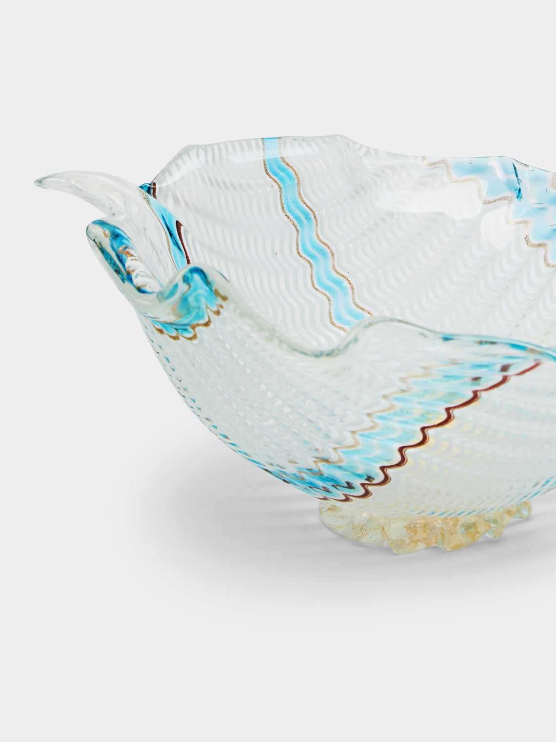 Antique and Vintage - 1950s Dino Martens for Aureliano Toso Murano Glass Bowl - Blue - ABASK