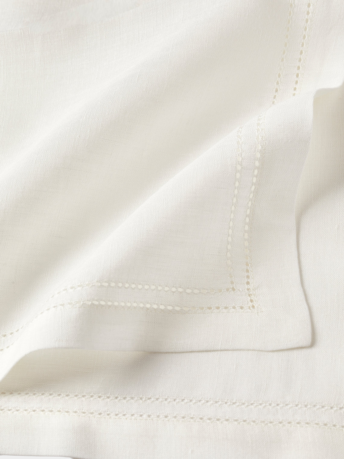 Volga Linen - Double Hem-Stitch Linen Placemats (Set of 6) - Ivory - ABASK