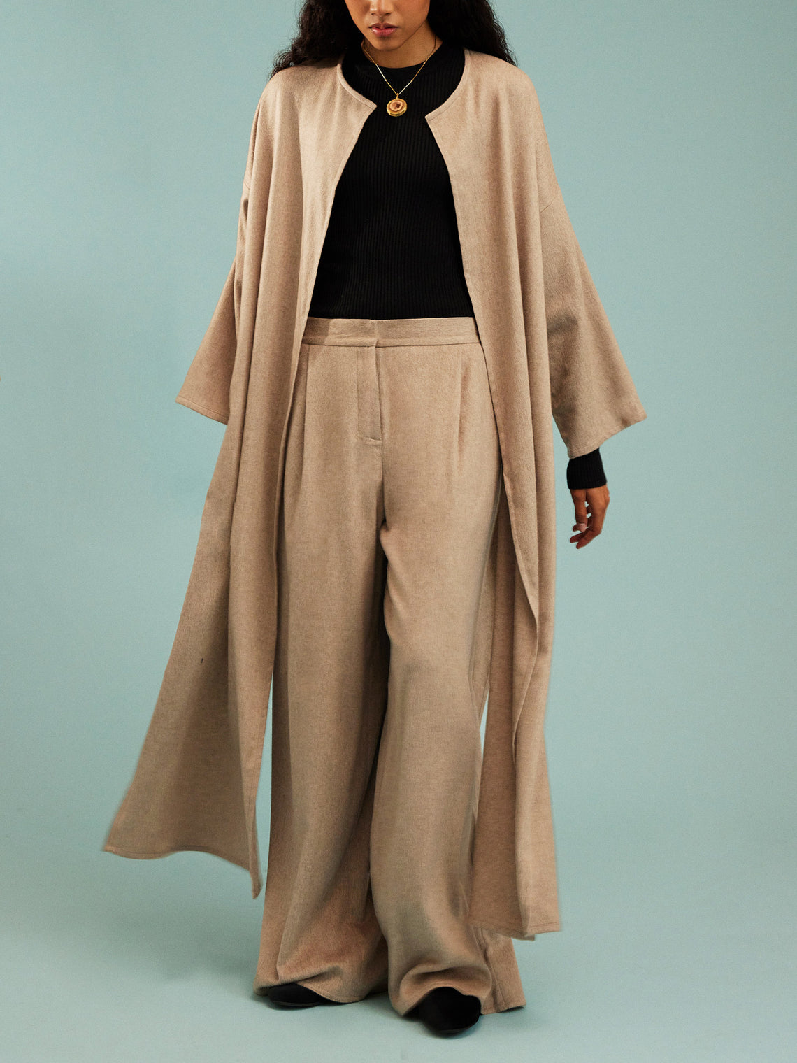 Arch4 - Celeste Baby Goat Cashmere Long-Sleeved Top | Size: S - Black - ABASK