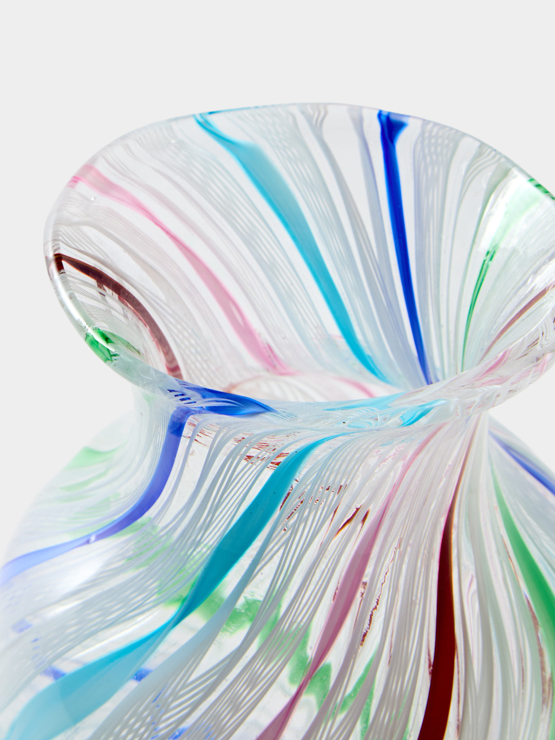 Antique and Vintage - 1980s La Fornasotta Murano Glass Vase (11in/28.5cm) - Multiple - ABASK