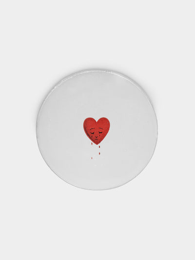Astier de Villatte - Crying Heart Hand-Glazed Ceramic Small Plate – 6in/15.5cm (Set of 2) - White - ABASK- 