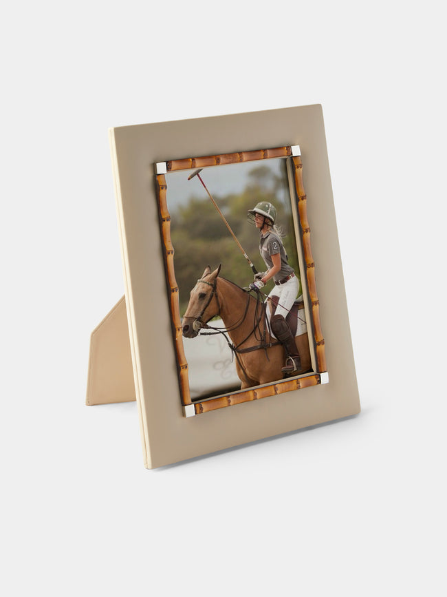 Riviere - Bice Woven Leather and Bamboo Photo Frame (5x7") - Cream - ABASK - 