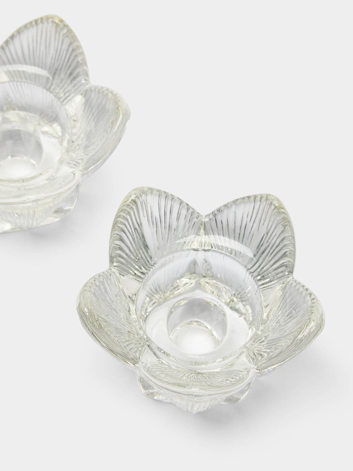 Antique and Vintage - 1930s Daum Flower Crystal Candle Holders (Set of 2) -  - ABASK