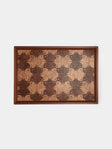 Mori Kougei - Poke Marquetry Wood Tray (14.5in/37.5cm) - Brown - ABASK - 
