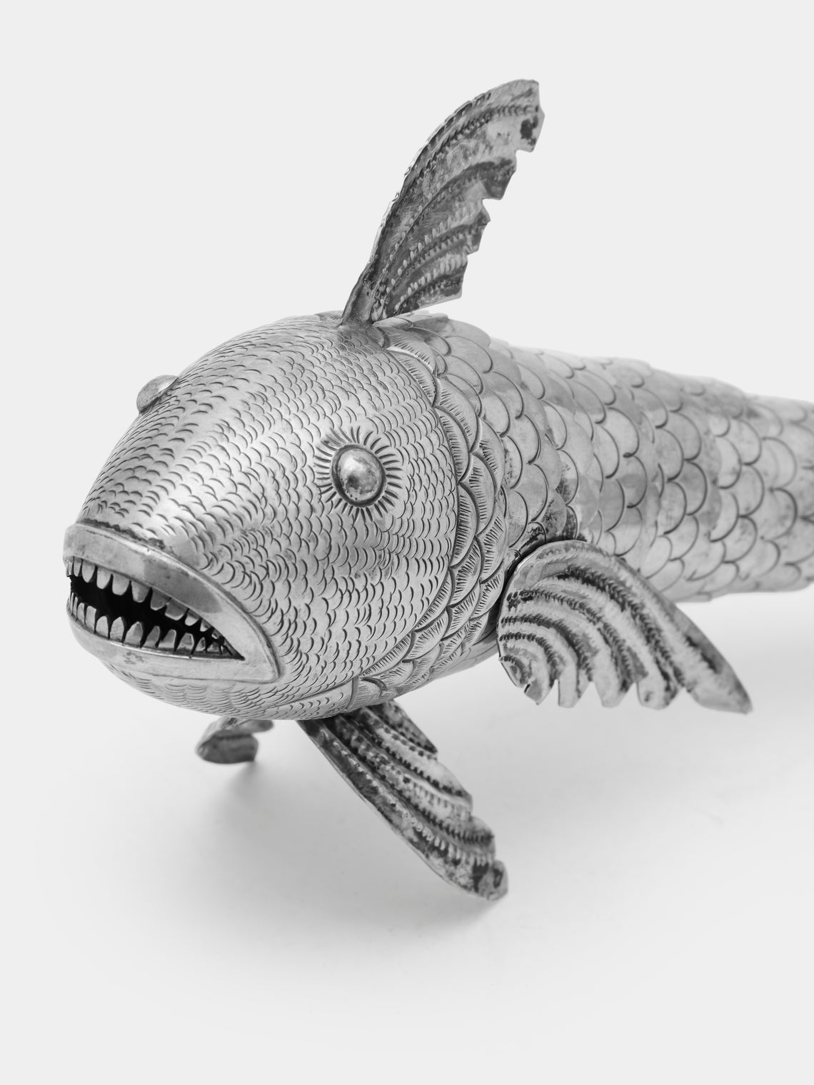 Antique and Vintage - Early-20th Century Solid Silver Articulating Fish -  - ABASK