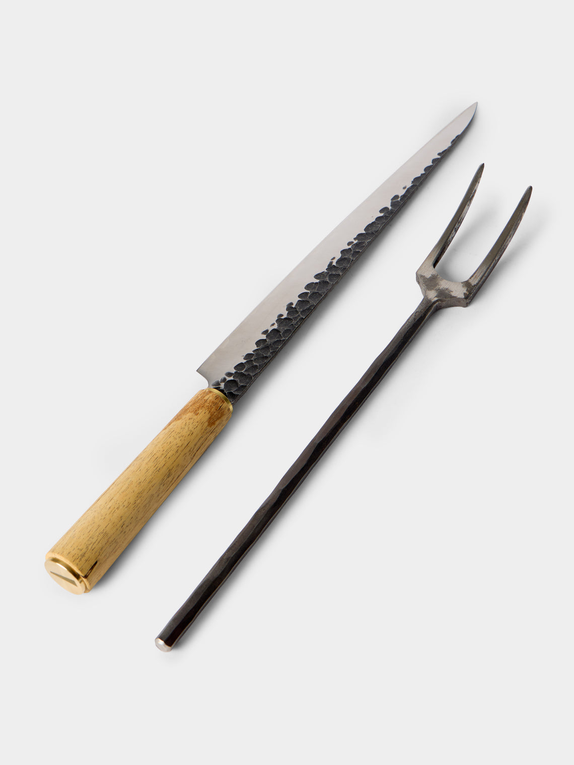 Katto - Sheffield Spalted Tamarind Carving Set - Brown - ABASK