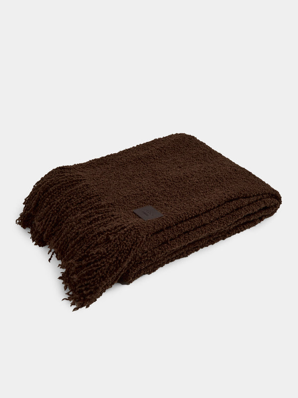 de Le Cuona - Alpaca Fringed Blanket (94.5in/2.4m) - Brown - ABASK