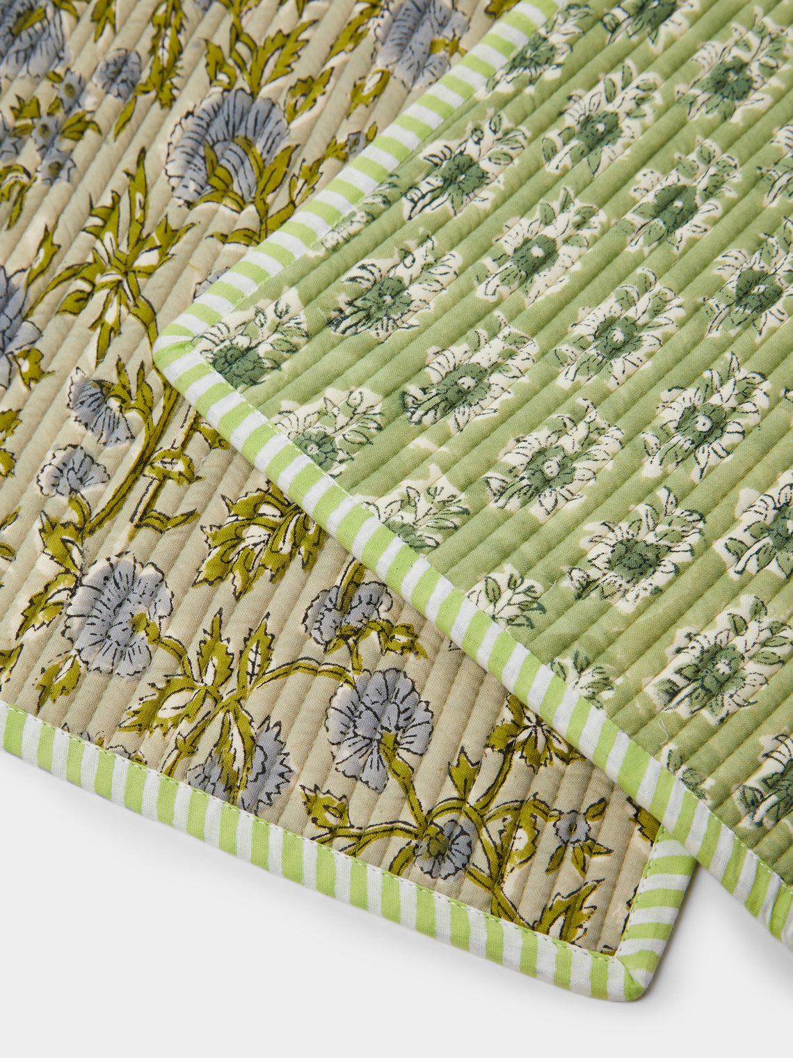 The Table Love - The Breakfast Hand-Printed Cotton Reversible Placemats (Set of 4) -  - ABASK