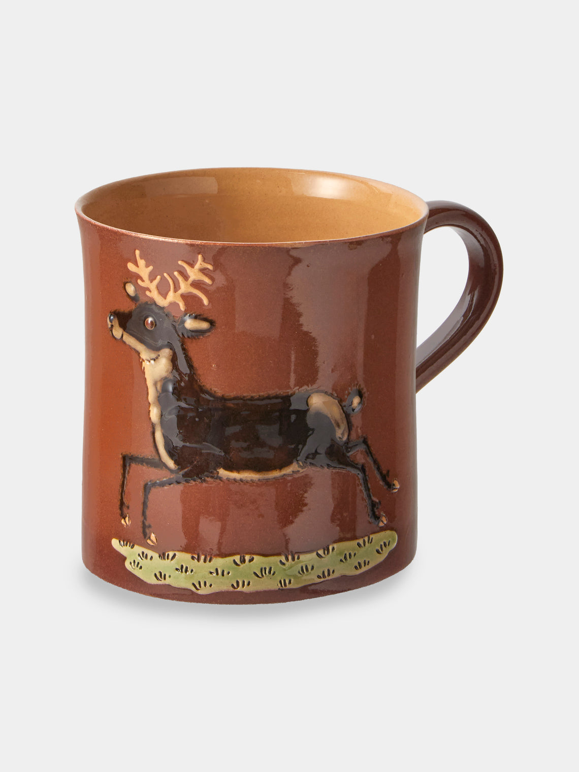 Poterie d’Évires - Animals Hand-Painted Ceramic Mugs (Set of 4) - Light Brown - ABASK