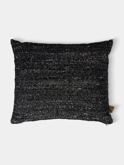 The House of Lyria - Liccio Hand-Dyed Wool Cushion (27.5in/70cm) - Black - ABASK - 