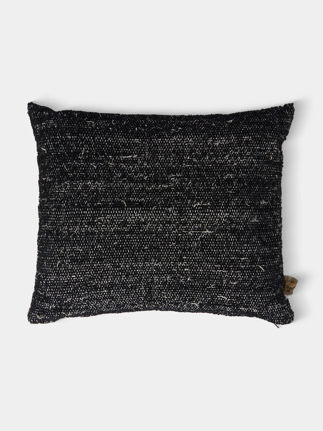 The House of Lyria - Liccio Hand-Dyed Wool Cushion (27.5in/70cm) - Black - ABASK - 