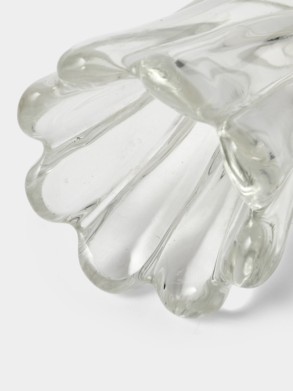 Antique and Vintage - 1942 Flavio Poli for Seguso Vetri d'Arte Murano Glass Vase (6in/15cm) - Clear - ABASK