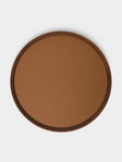 Giobagnara x Poltrona Frau - Walnut and Leather Round Tray (16.5in/42cm) - Tan - ABASK - 