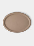 Giobagnara - Miramar Leather Oval Tray (13in/33cm) - Cream - ABASK - 