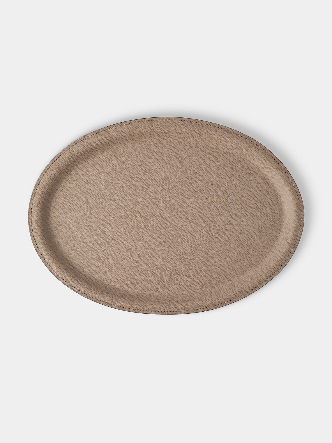 Giobagnara - Miramar Leather Oval Tray (13in/33cm) - Cream - ABASK - 