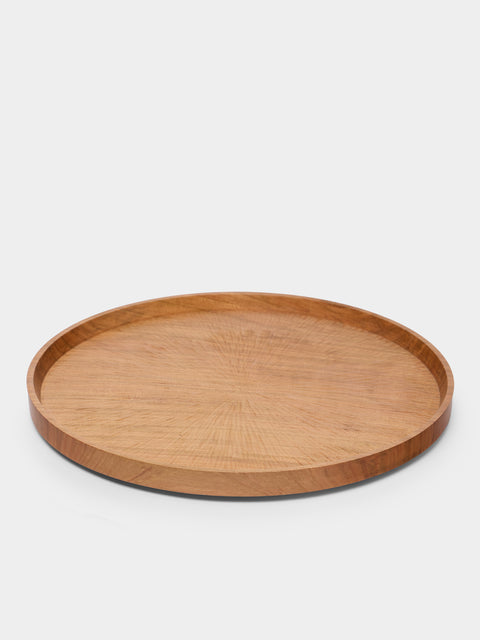 Thursday Furniture - Hand-Turned Cherry Carved Platter - Brown - ABASK - 