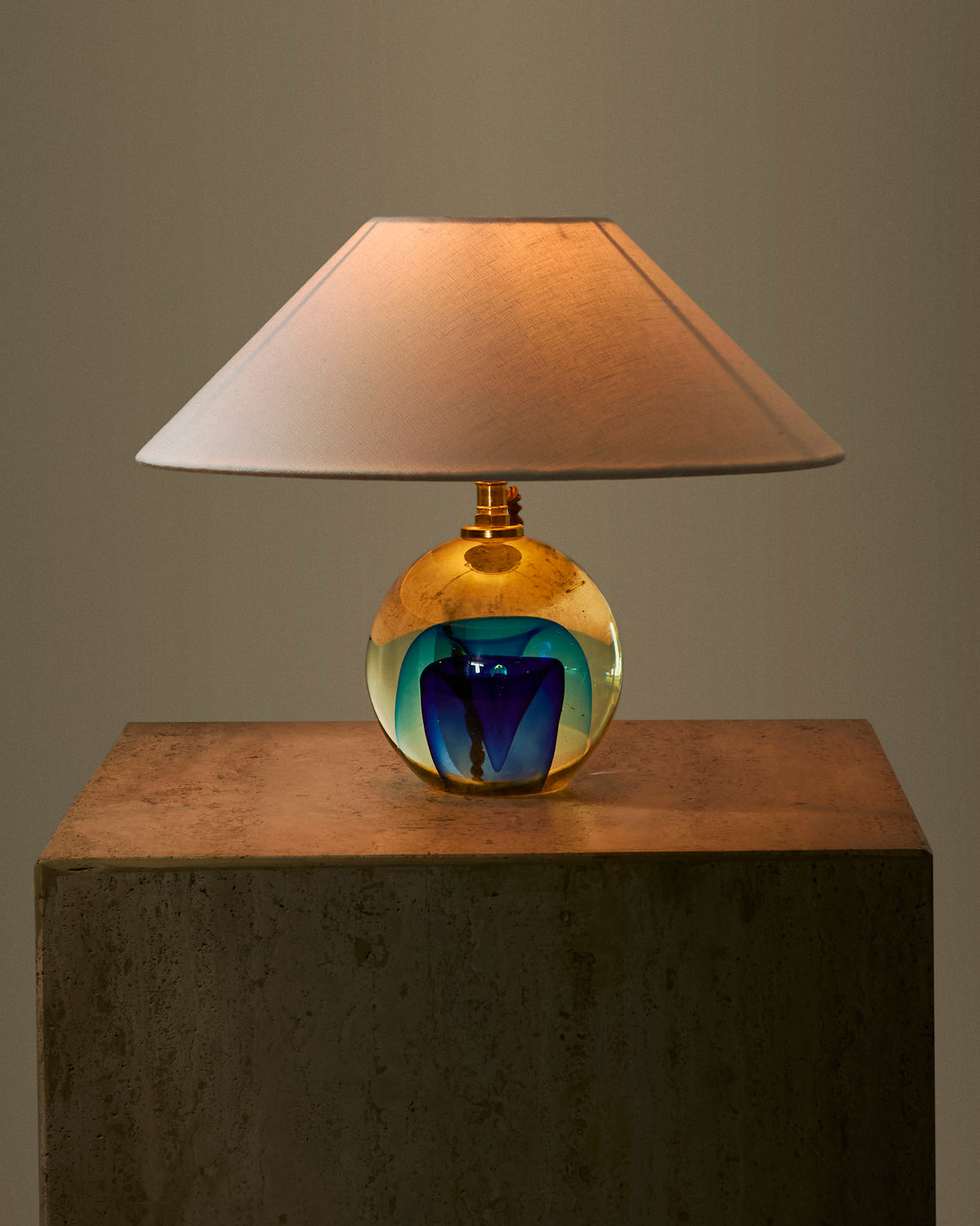 Antique and Vintage - 1960s Antonio Da Ros Glass Table Lamp - Blue - ABASK