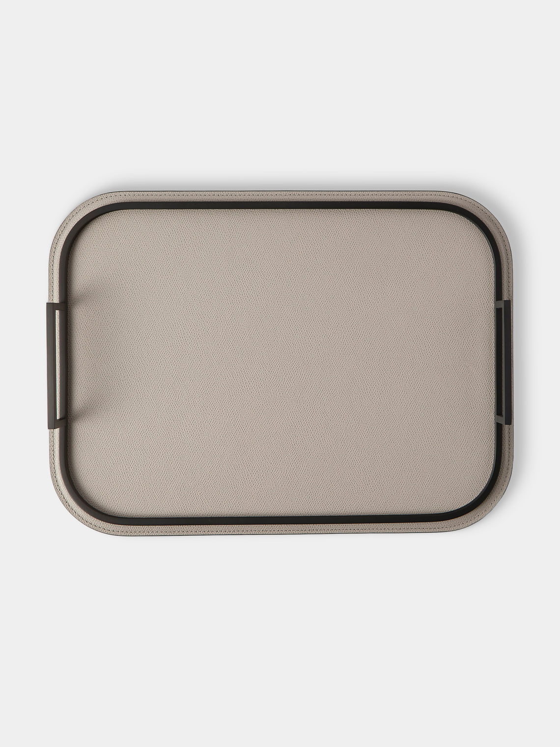 Giobagnara - Bellini Leather Tray (15in/38.5cm) - Light Gray - ABASK - 
