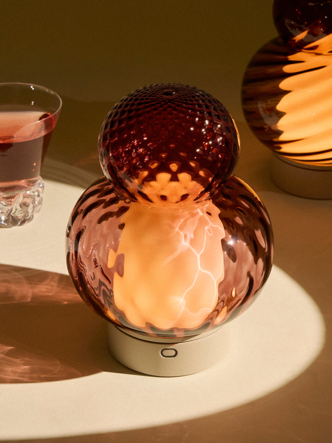 NasonMoretti - Bibendum Hand-Blown Murano Glass Portable Table Light - Pink - ABASK