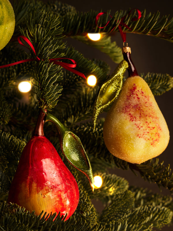 ABASK Decorations - Apples and Pears Hand-Blown Glass Baubles (Set of 6) - Multiple - ABASK