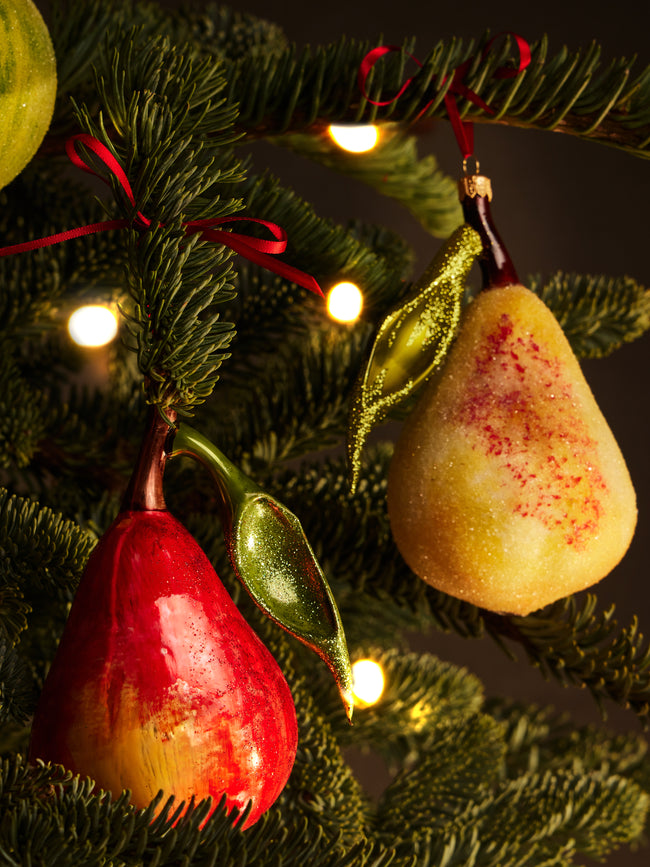 ABASK Decorations - Apples and Pears Hand-Blown Glass Baubles (Set of 6) - Multiple - ABASK