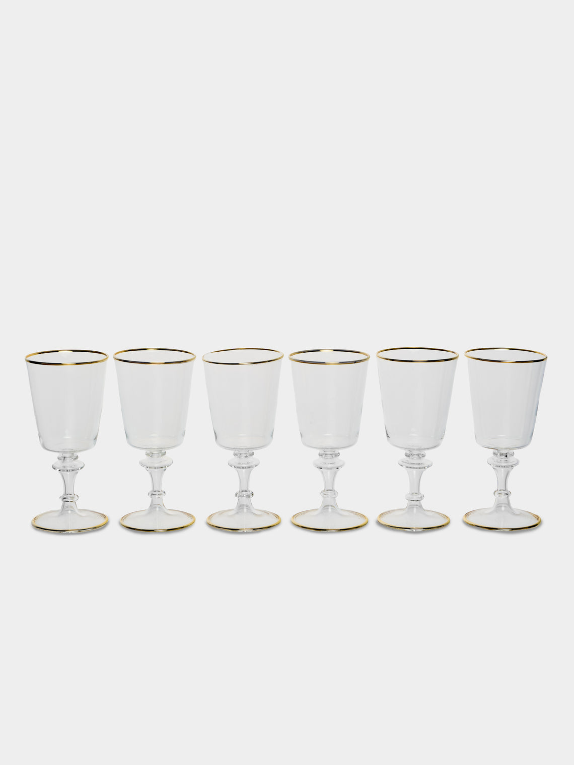 Alya Tannous - | Set of 6 | Vienna Small Wine Glasses - Clear - ABASK