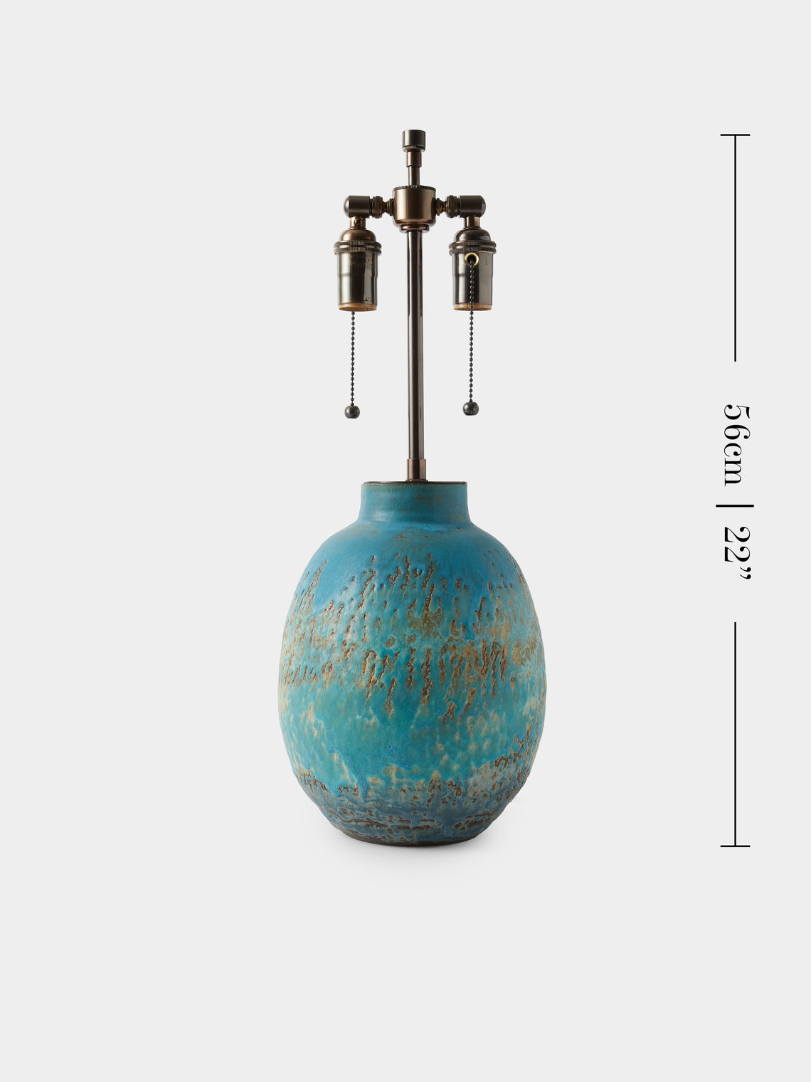 Peter Speliopoulos Projects - Hand-Glazed Stoneware Table Lamp - Blue - ABASK