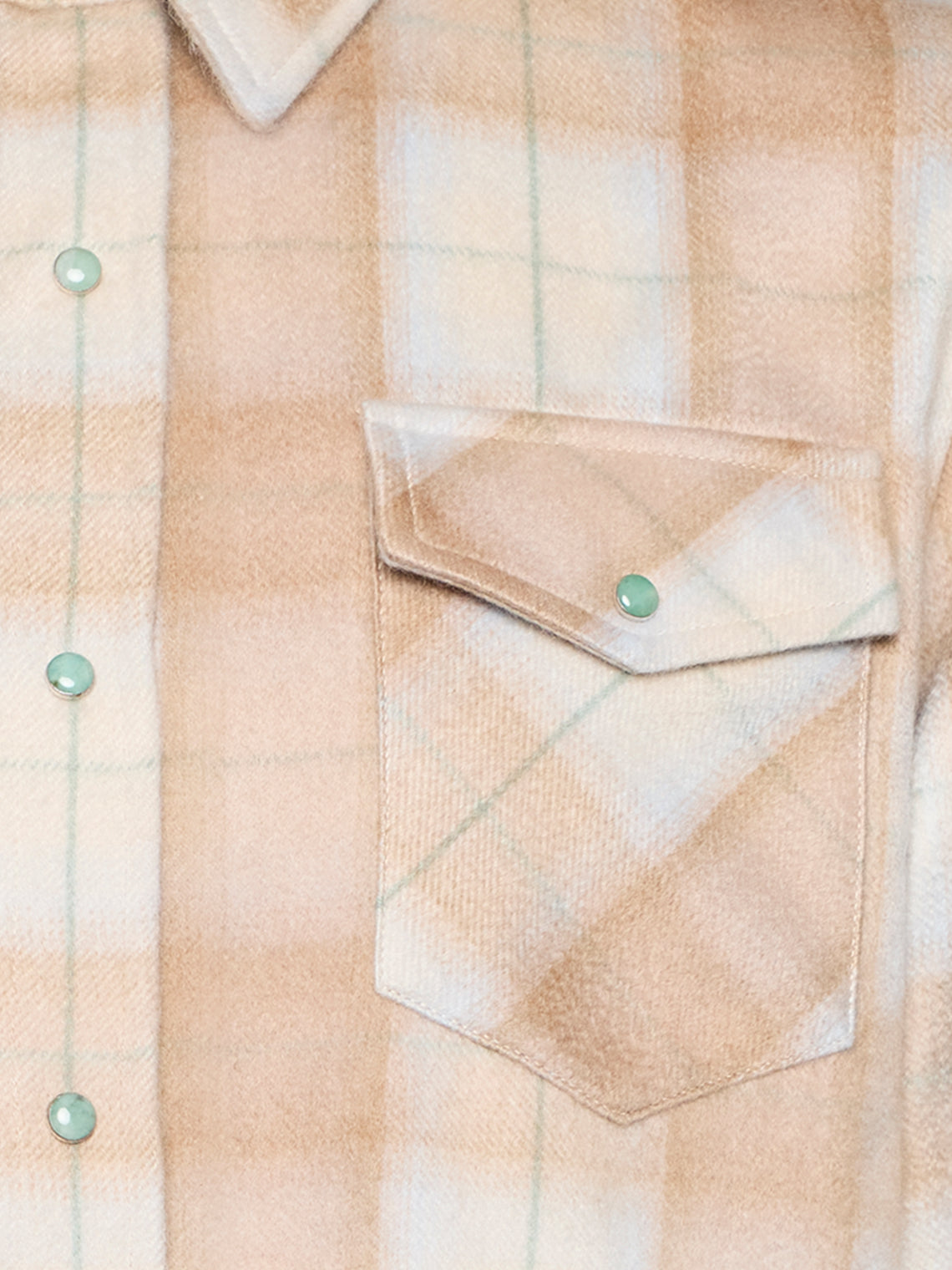 God's True Cashmere - Champagne Tartan Cashmere Shirt | Size: S - Beige - ABASK