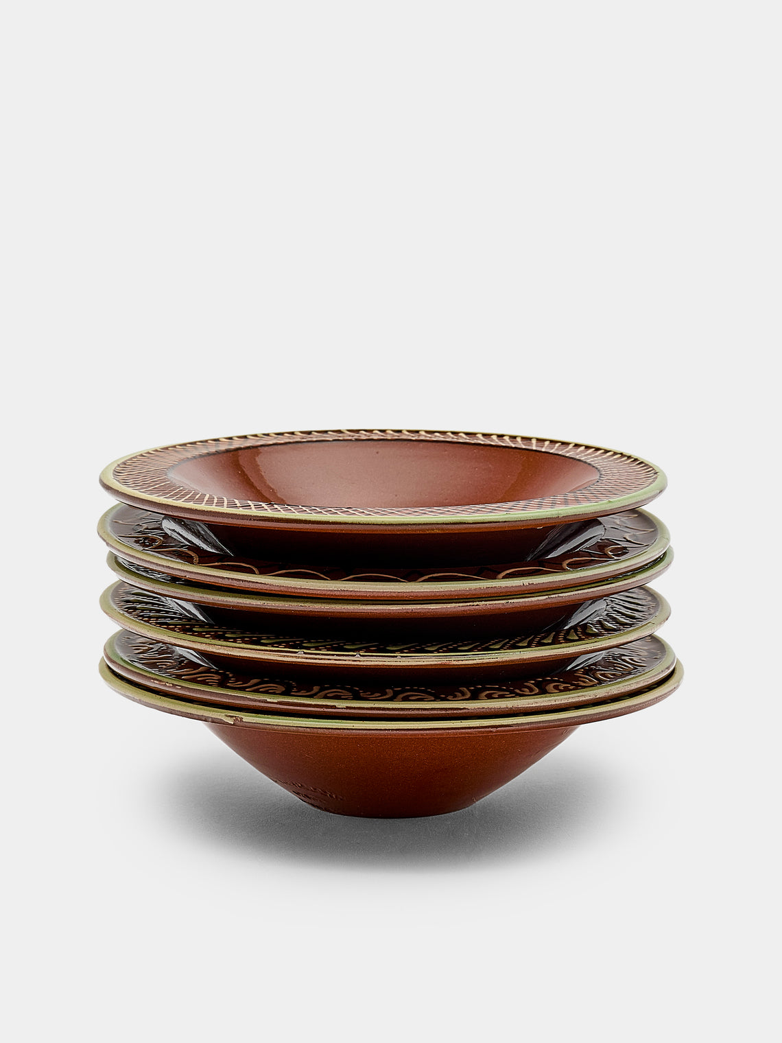Poterie d’Évires - Animals Hand-Painted Ceramic Breakfast Bowls (Set of 6) - Light brown - ABASK - 