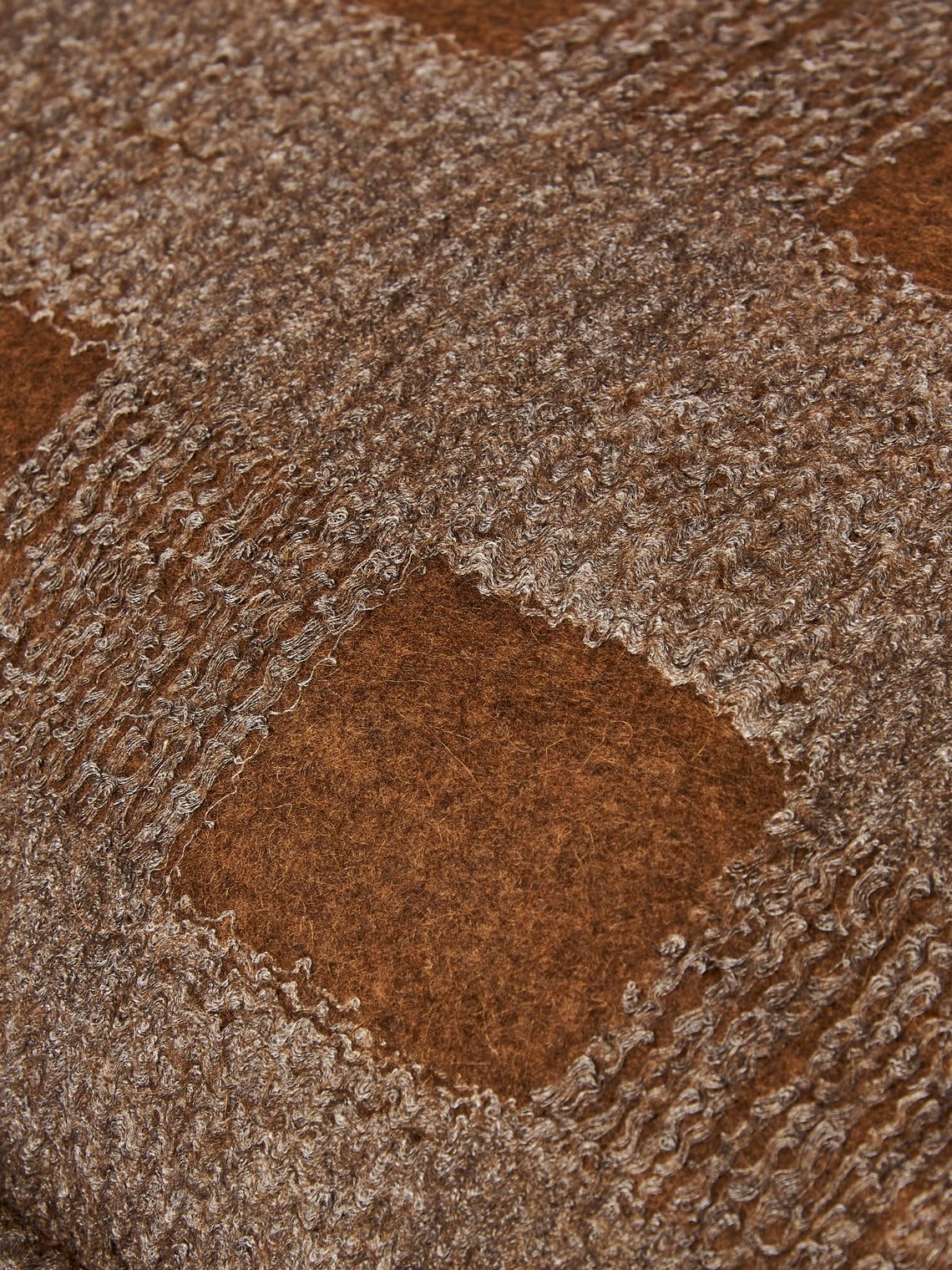 Norlha - Overfelt Husk Yak and Silk Cushion (19.5in/50cm) - Brown - ABASK