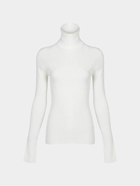 Arch4 - Izzy Baby Goat Cashmere Rollneck Top | Size: M - Cream - ABASK - 