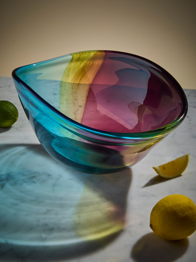 Antique and Vintage - 1960s Archimede Seguso Glass Bowl - Blue - ABASK