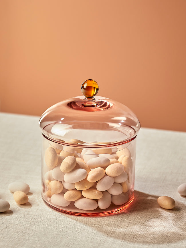 Akua Objects - Noam Hand-Blown Crystal Bonbonnière - Light Pink - ABASK