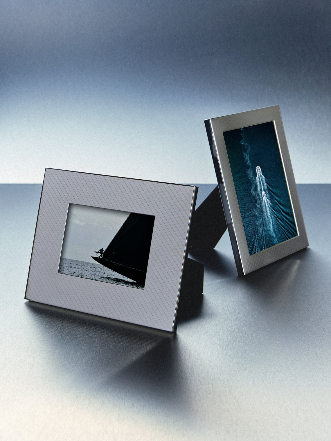 Robbe & Berking - Hatched Silver-Plated Photo Frame (9x13") - Silver - ABASK