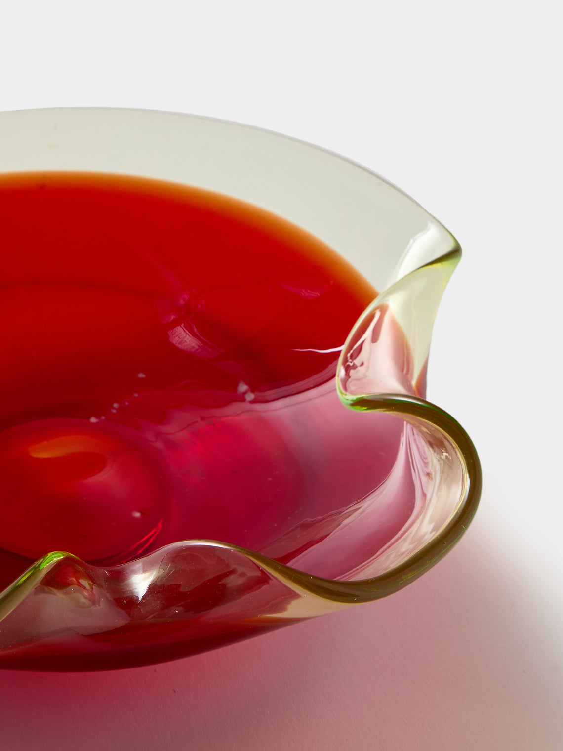 Antique and Vintage - Mid-Century Murano Glass Ashtray - Red - ABASK