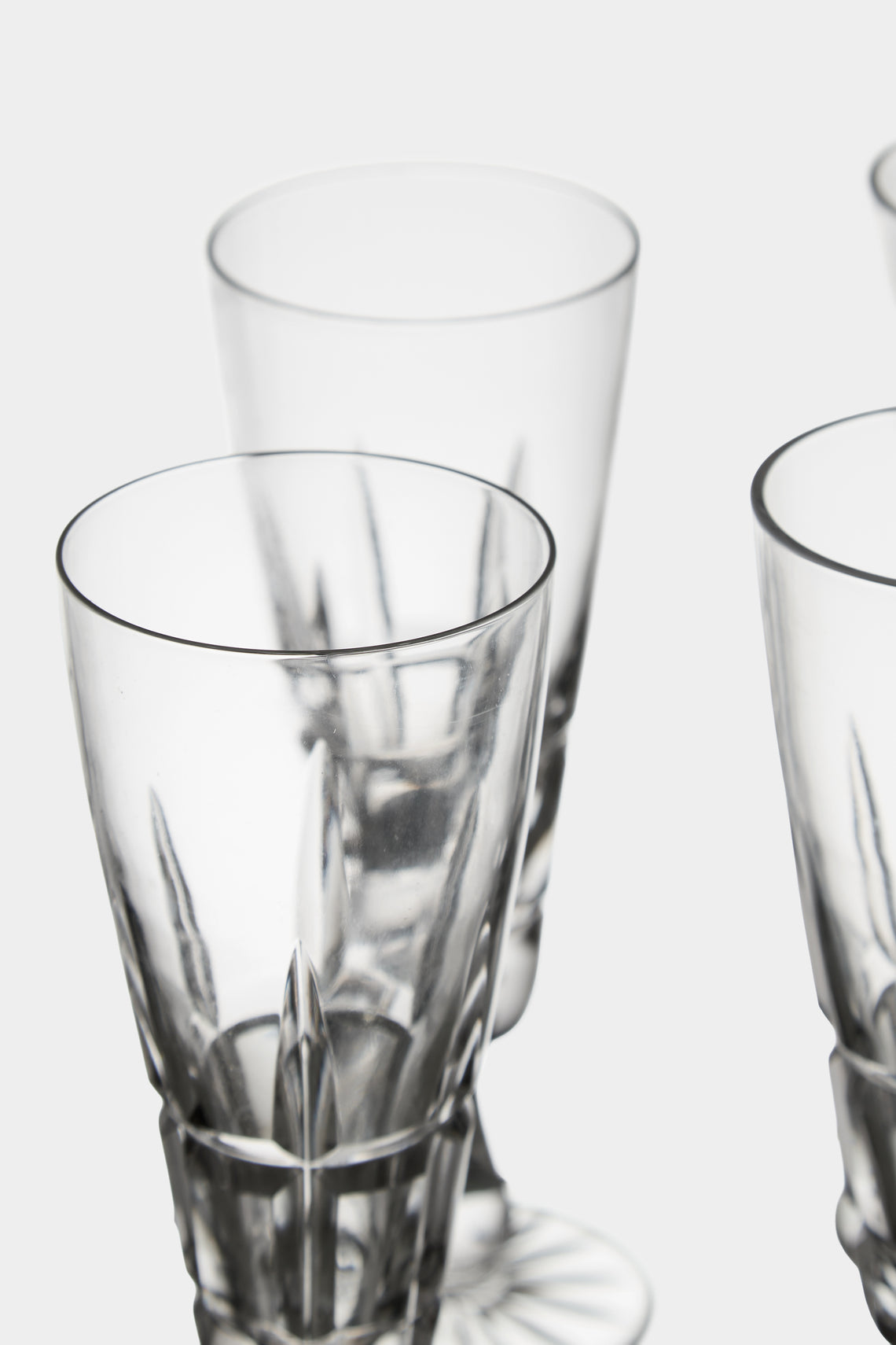 Antique and Vintage - Mid-Century Bayel Crystal Champagne Flutes (Set of 12) - Clear - ABASK