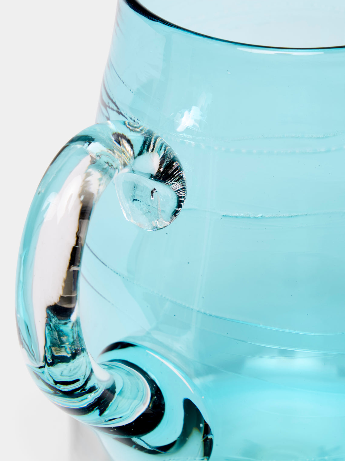Michael Ruh Studio - Coastal Interface Hand-Blown Glass Pitcher - Blue - ABASK