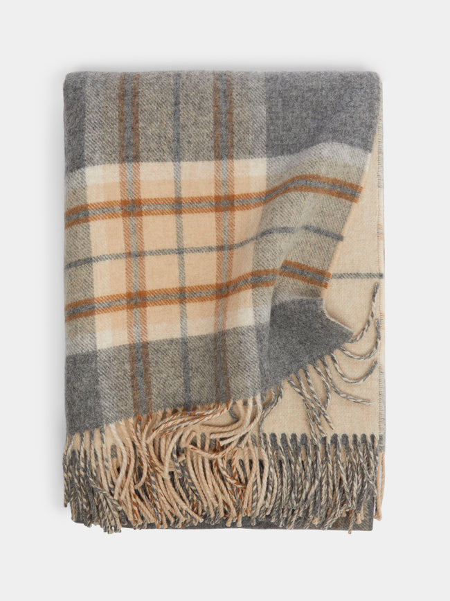 Johnstons of Elgin - Double-Faced Wool Check Blanket - Grey - ABASK - 