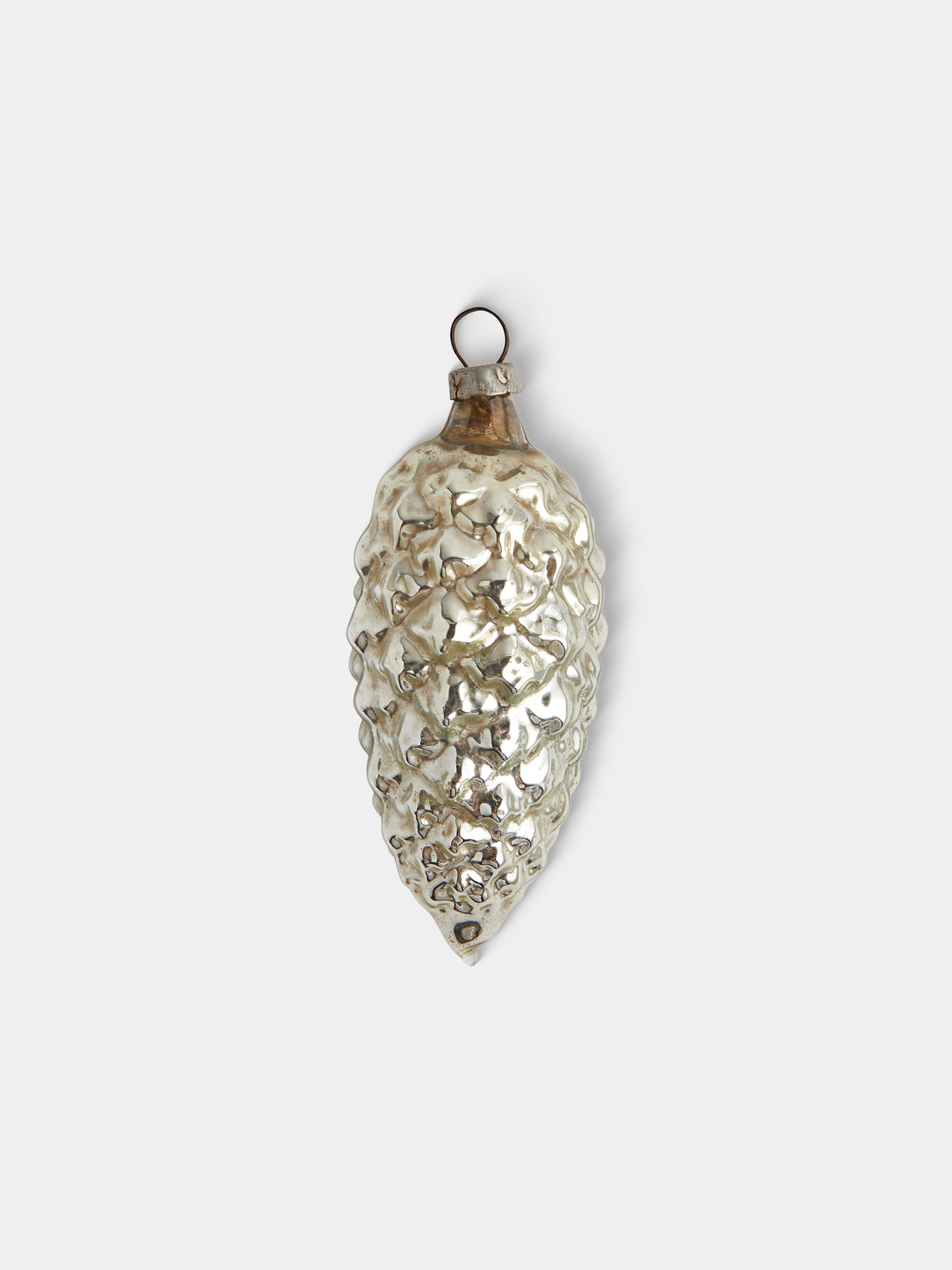 Antique and Vintage - Early-20th-Century Pinecones Glass Baubles (Set of 12) - Silver - ABASK