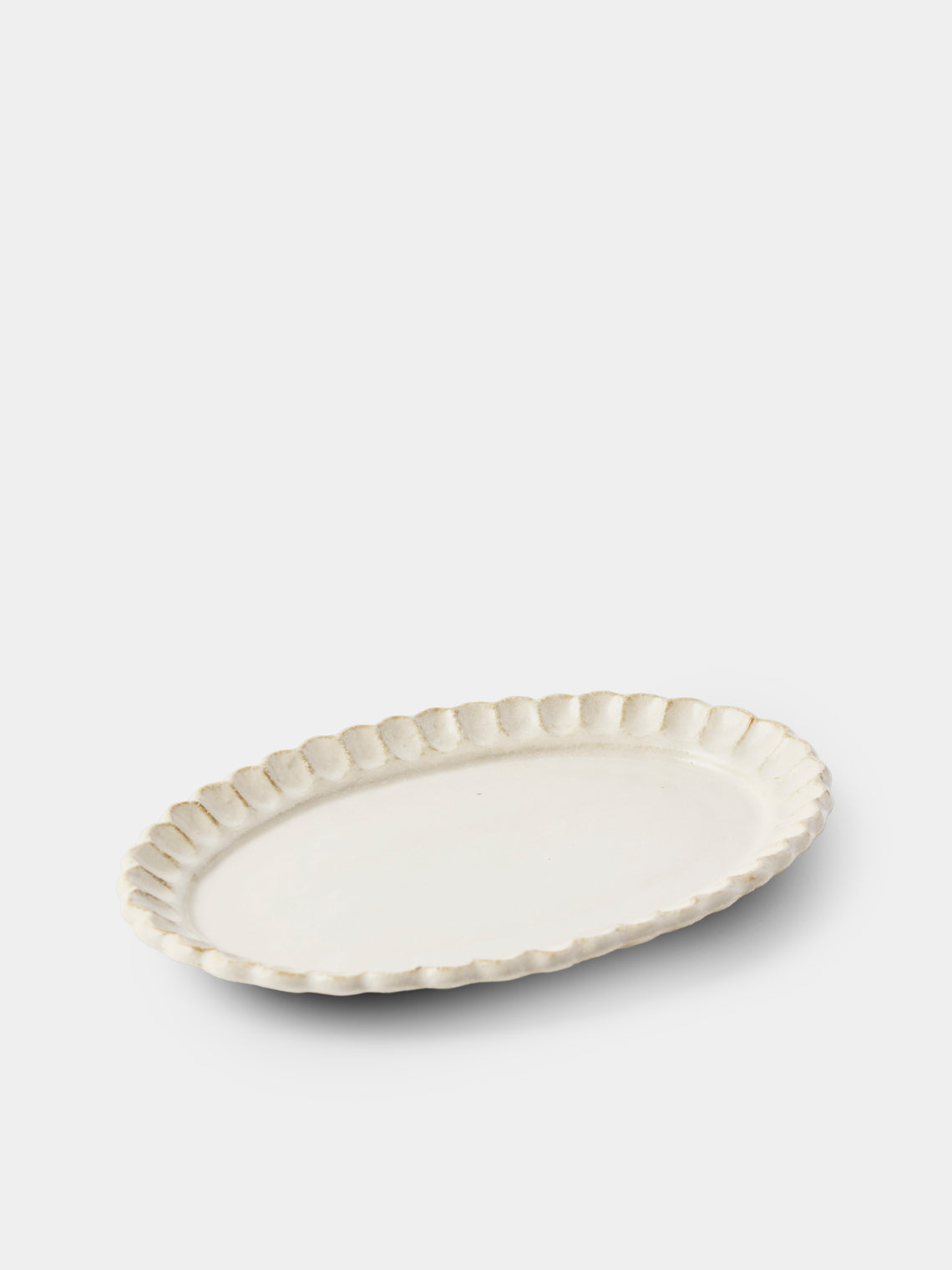 Kaneko Kohyo - Coco Ceramic Large Oval Dinner Plates – 10in/26cm (Set of 4) - White - ABASK