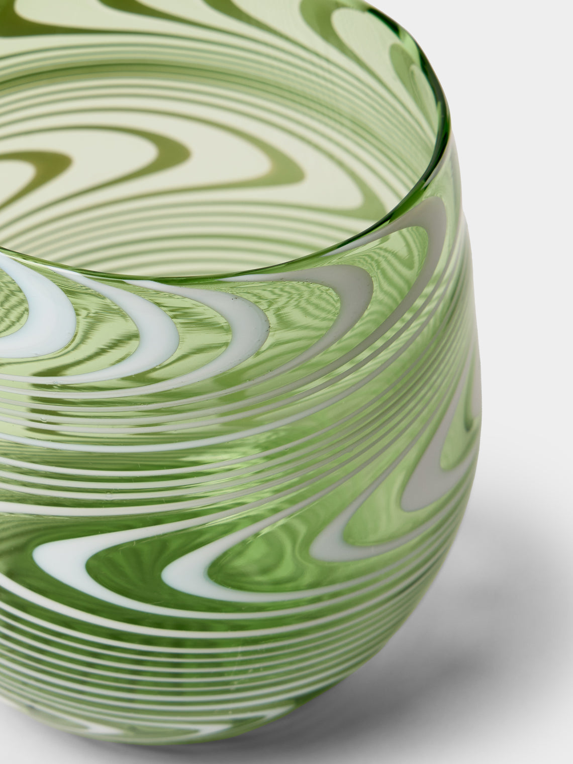 Cosima Swayze - Wave Hand-Blown Murano Glass Tumbler - Green - ABASK