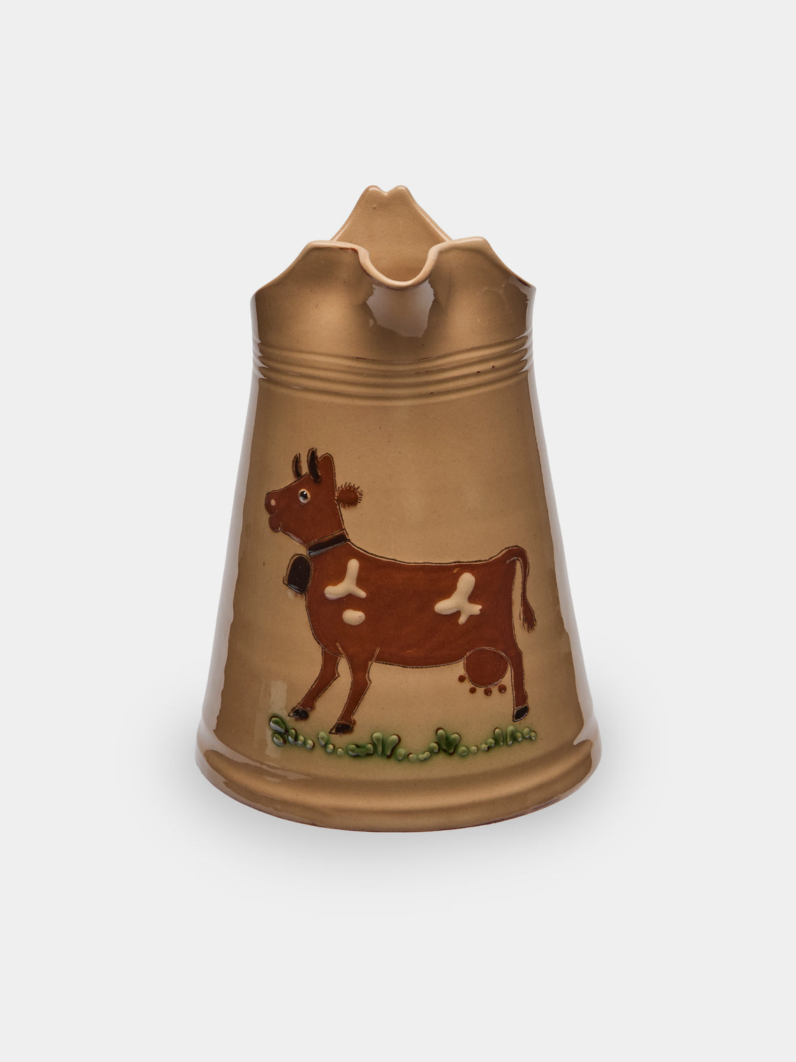 Poterie d’Évires - Cows Hand-Painted Ceramic Milk Jug - Cream - ABASK