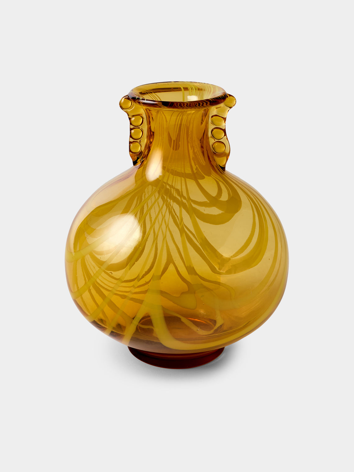 Antique and Vintage - Mid Century Glass Vase - Orange - ABASK - 