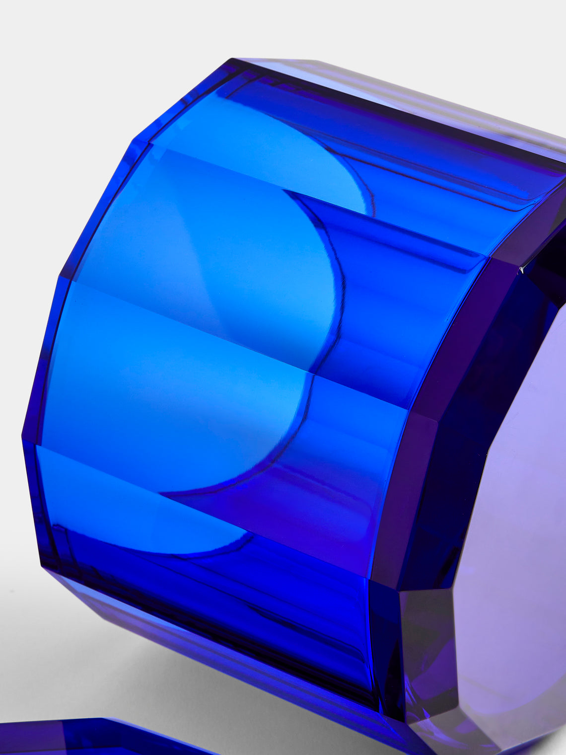 Decor Walther - Cut Crystal Tissue Box - Blue - ABASK