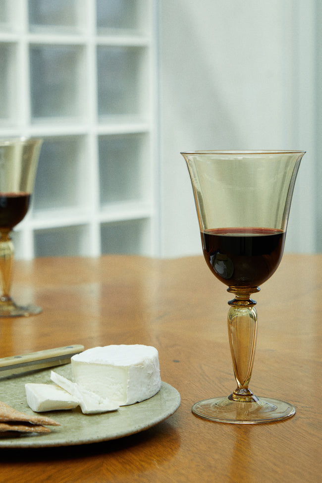 Yali Glass - Roma Hand-Blown Murano Red Wine Glasses (Set of 2) - Yellow - ABASK