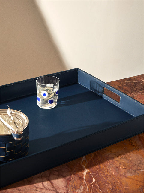 Riviere - Barcelona Water-Resistant Leather Tray (25in/63.5cm) - Navy - ABASK