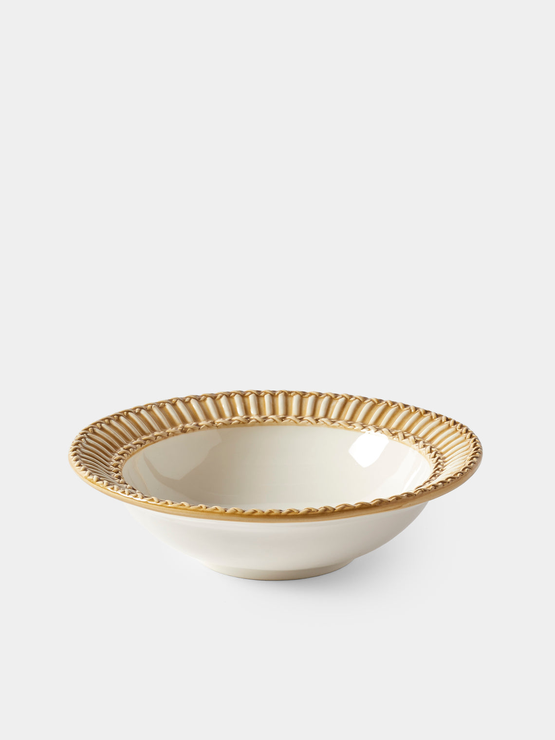 Tessalume Ceramiche - Wicker Hand-Painted Ceramic Small Bowls (Set of 4) - White - ABASK